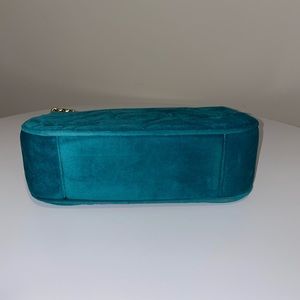 Purse blue teal velvet